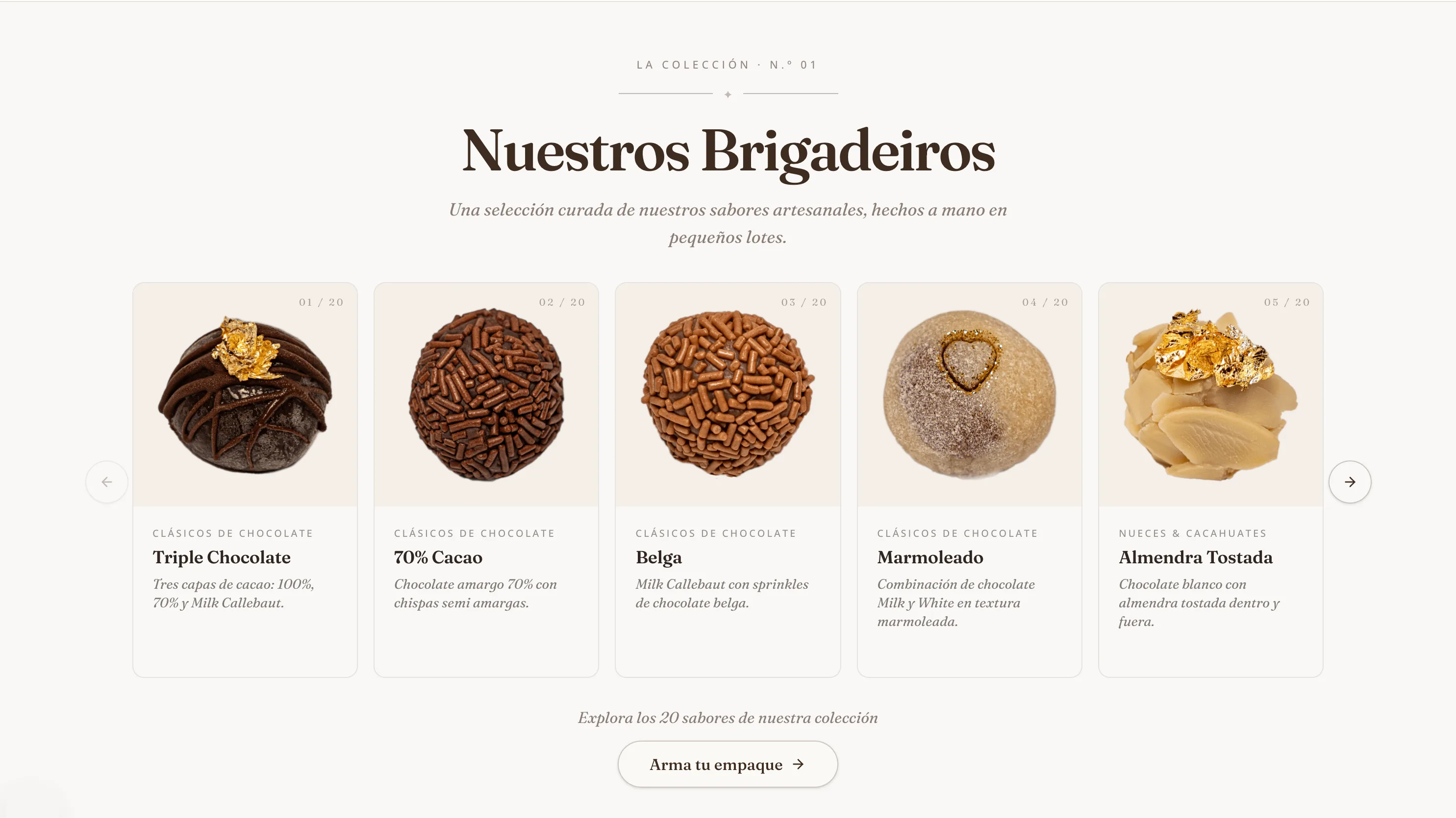 Chocolate Drop — colección de sabores